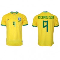 Billiga Brasilien Richarlison #9 Hemma fotbollskläder VM 2022 Kortärmad